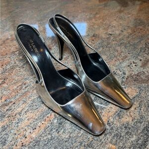 Saint Laurent Metallic Silver Heels